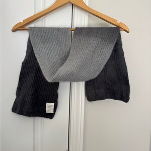 Gray Ombré Ribbed Scarf Angora